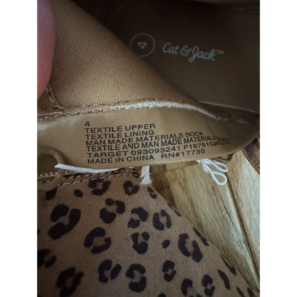 Booties Cat & Jack Girls Size 4 Suede Leopard Print